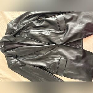 Express Black Faux Leather Blazer